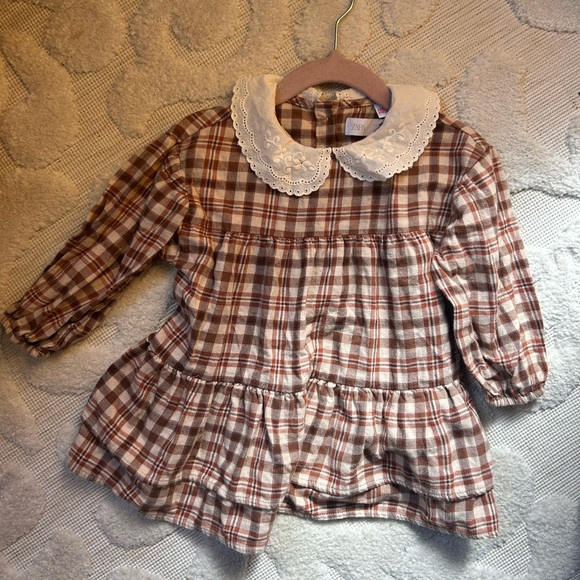 Zara Other - Zara Plaid Dress with Peter Pan Collar